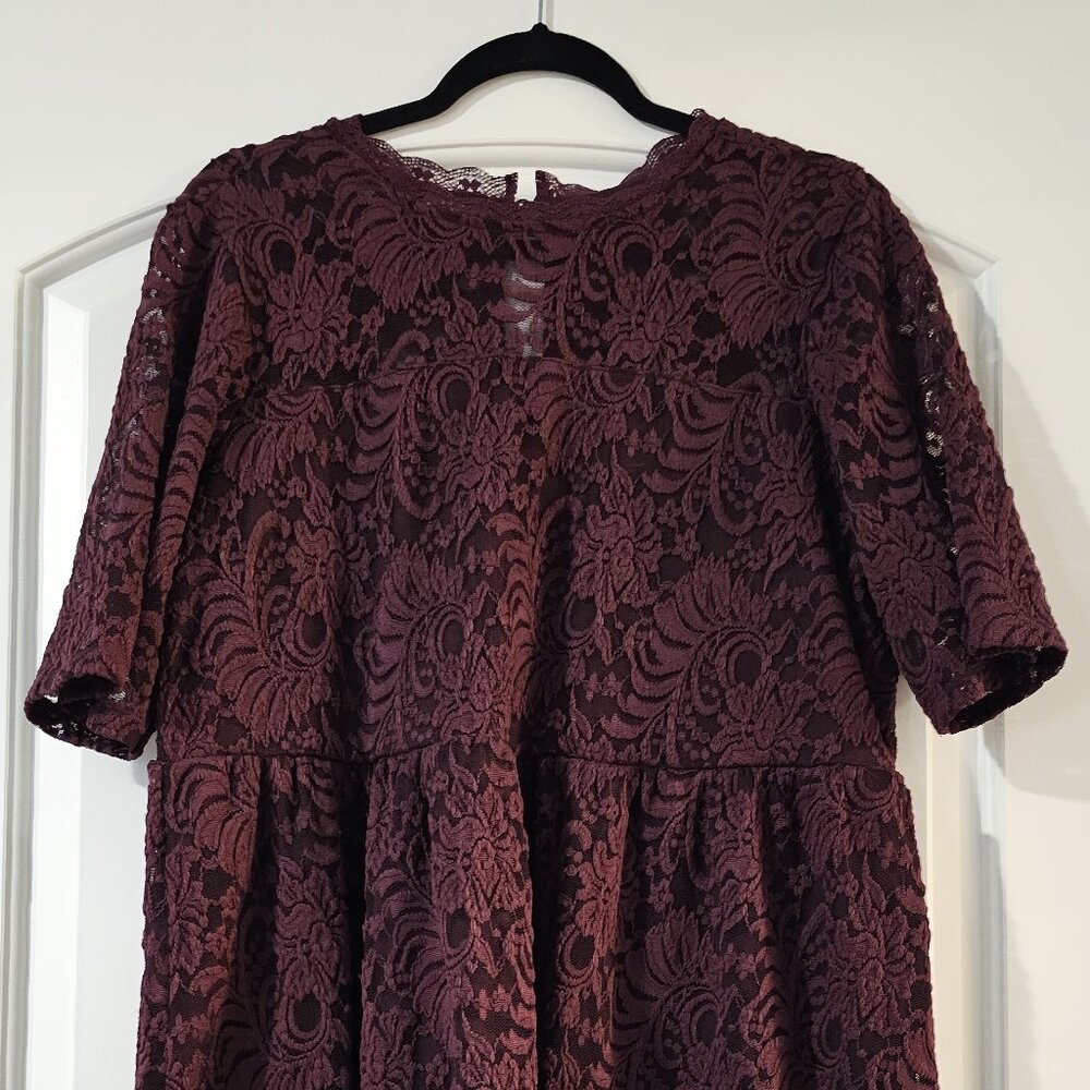 Torrid Babydoll Lace High Neck Short Sleeve Top, NWOT